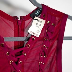 AKIRA • Burgundy BANDAGE Dress